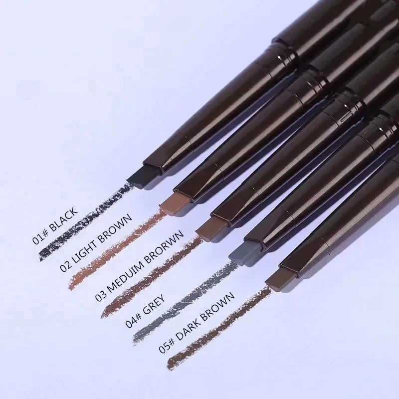2-in-1 Waterproof Eyebrow Pencil 5 Colors, Long-Lasting