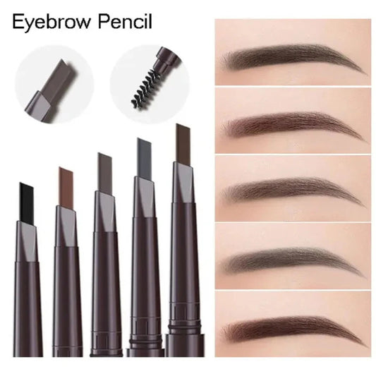2-in-1 Waterproof Eyebrow Pencil 5 Colors, Long-Lasting