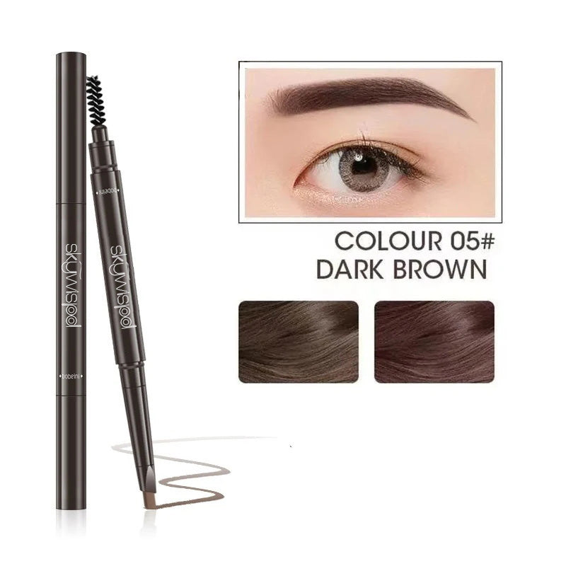 2-in-1 Waterproof Eyebrow Pencil 5 Colors, Long-Lasting