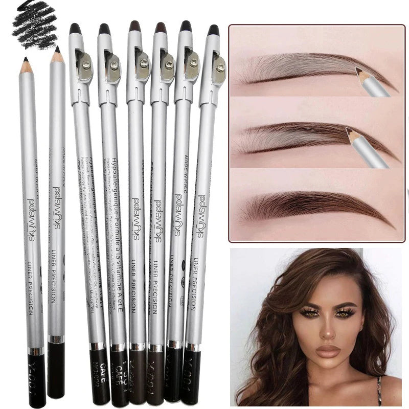 Professional Waterproof Eyebrow Pencil ，1/3 piece, easy to color