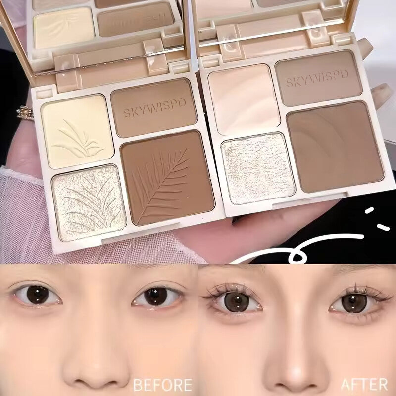4 matte highlight contour palettes, 1 facial shadow contour powder makeup