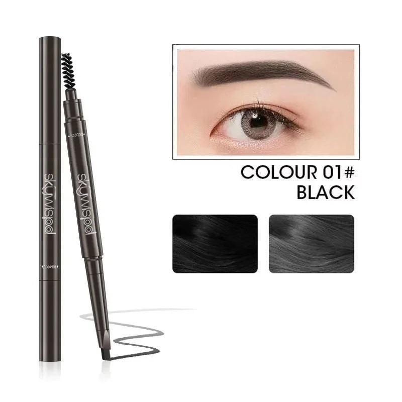 2-in-1 Waterproof Eyebrow Pencil 5 Colors, Long-Lasting