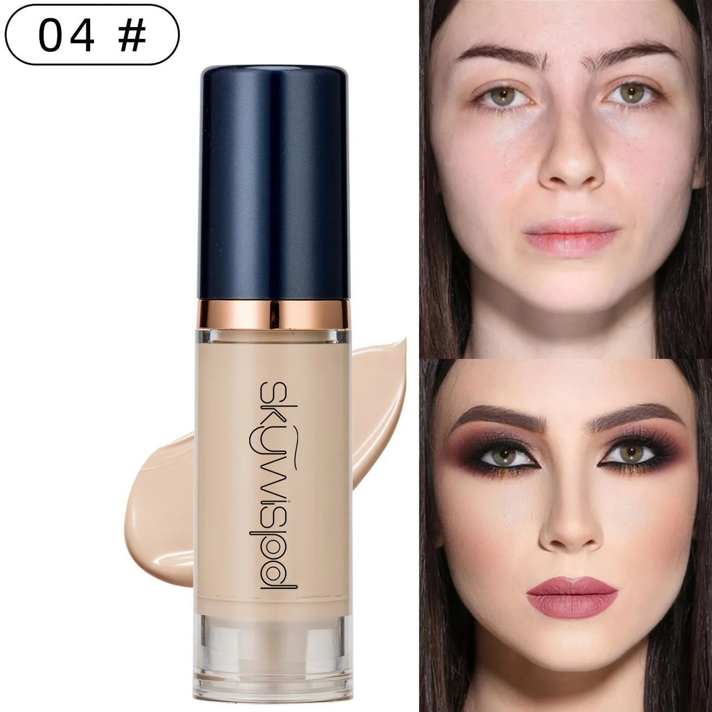 Beauty Glazed 6 Color Liquid Foundation Concealer - Full Coverage, Long-Lasting