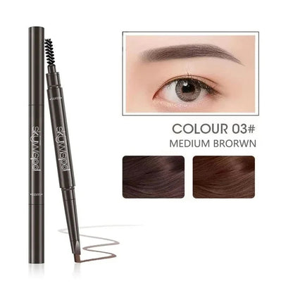 2-in-1 Waterproof Eyebrow Pencil 5 Colors, Long-Lasting