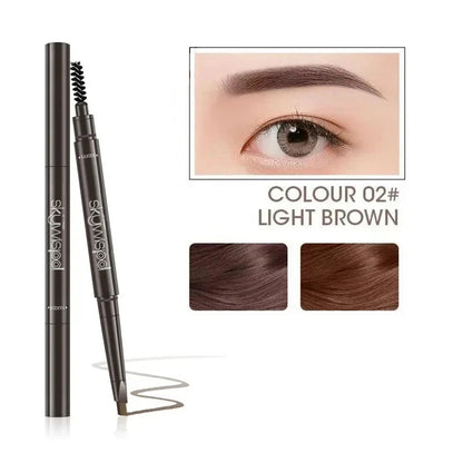 2-in-1 Waterproof Eyebrow Pencil 5 Colors, Long-Lasting