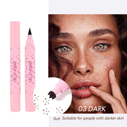Dual-ended eyeliner pen for natural freckles, long-lasting, easy to apply