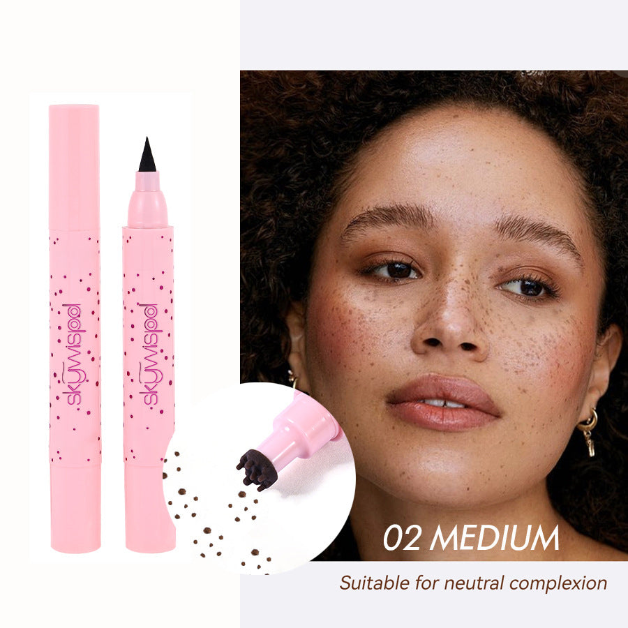 Dual-ended eyeliner pen for natural freckles, long-lasting, easy to apply