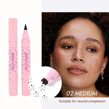 Dual-ended eyeliner pen for natural freckles, long-lasting, easy to apply