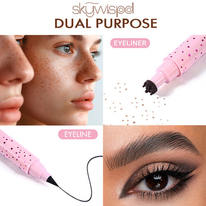 Dual-ended eyeliner pen for natural freckles, long-lasting, easy to apply
