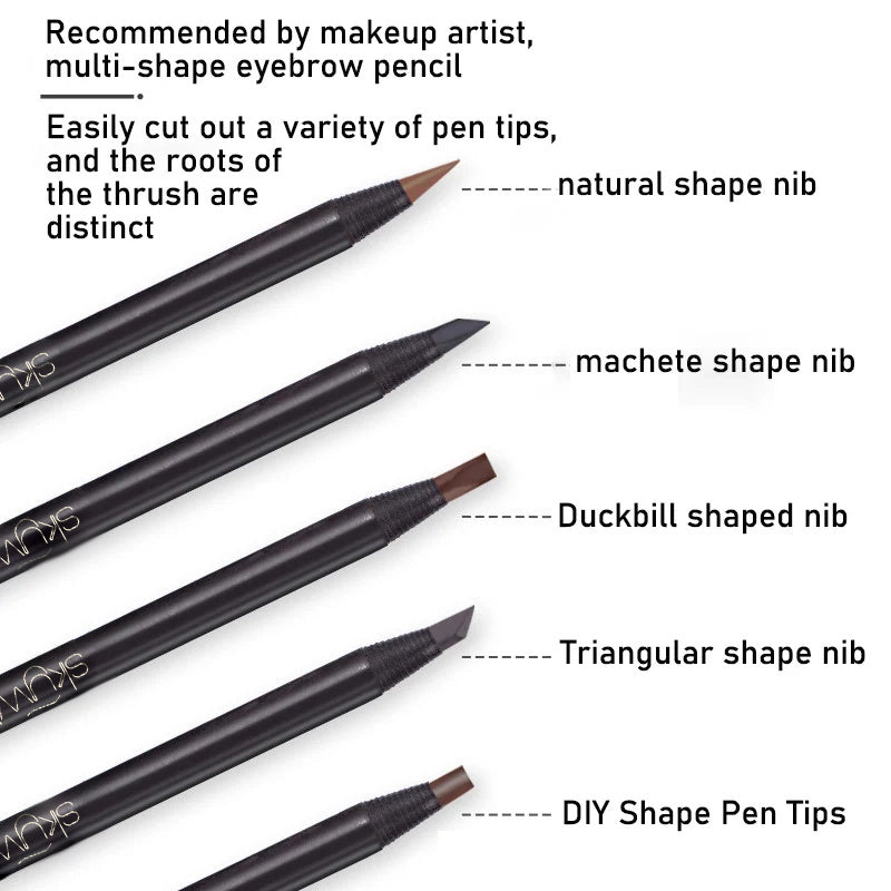 Long-lasting waterproof eyebrow pencil brush micro blade pull rope eyebrow pencil
