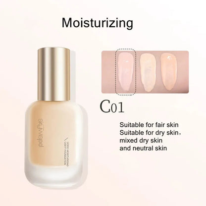 Hydrating Oil-Control Foundation Liquid Long-Lasting Matte Finish Lightweight Formula For Oily