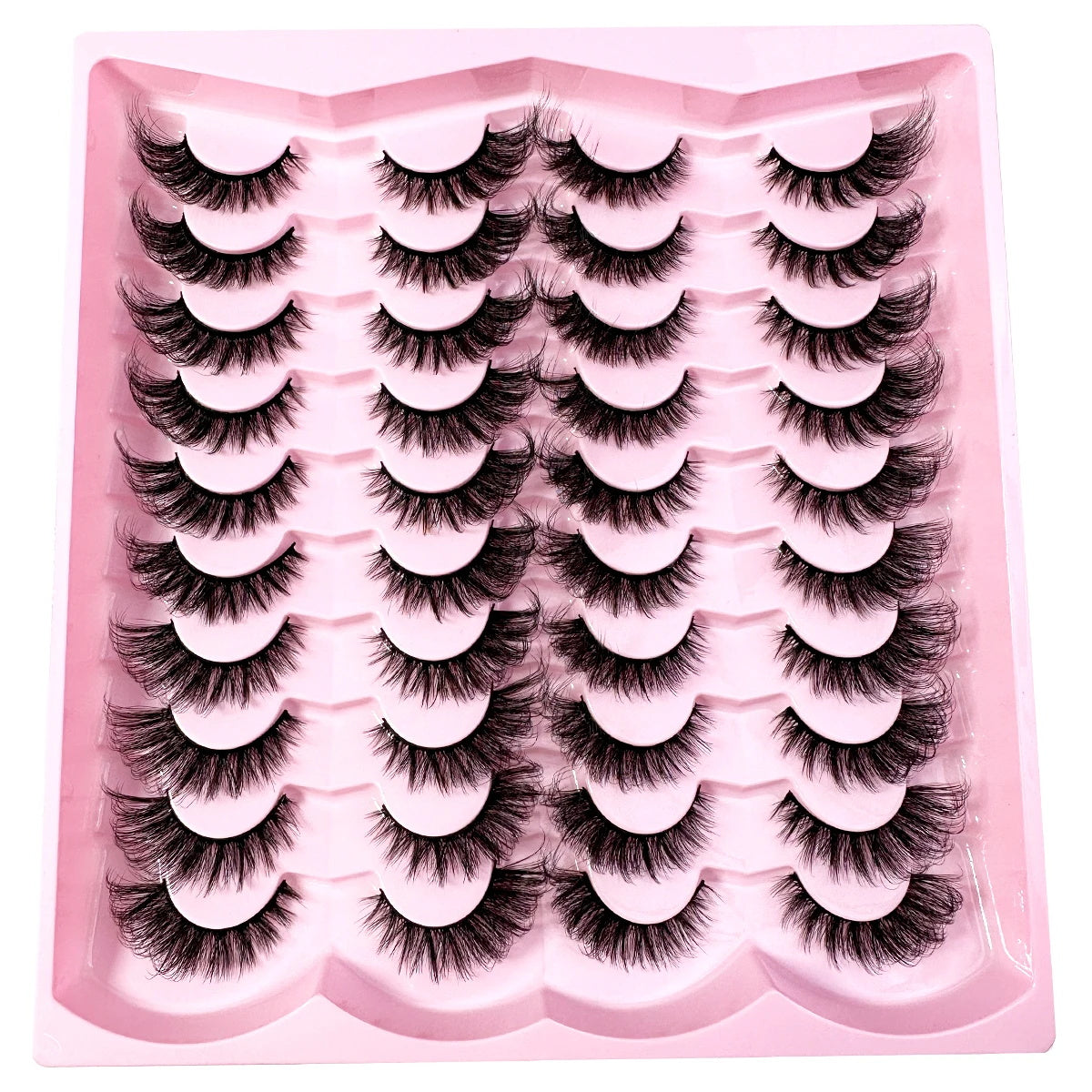20pairs 5D Fluffy Eyelashes D Curl Lashes Thick Cat Eye Lashes Soft Wispy
