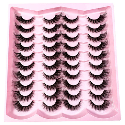 20pairs 5D Fluffy Eyelashes D Curl Lashes Thick Cat Eye Lashes Soft Wispy