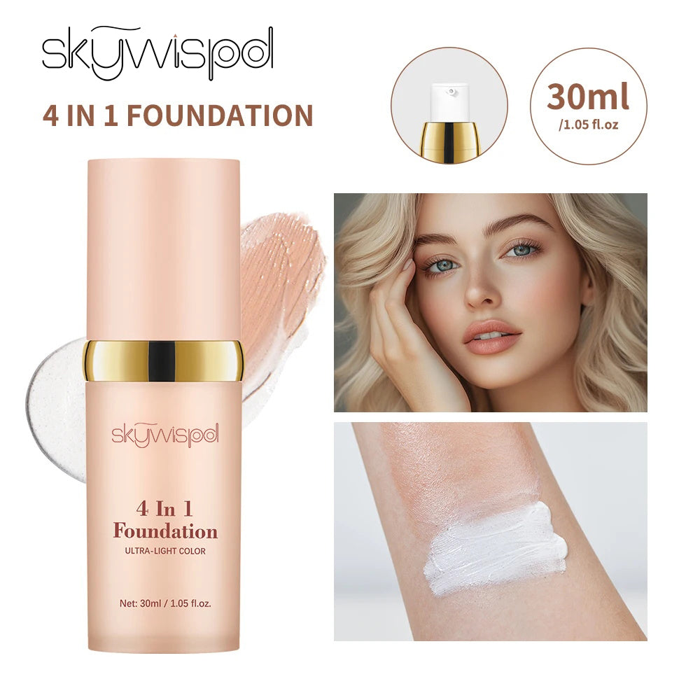 ﻿ 4 In 1 Foundation Long-wearing Moisturizing Waterproof Concealer Even Skin Tone