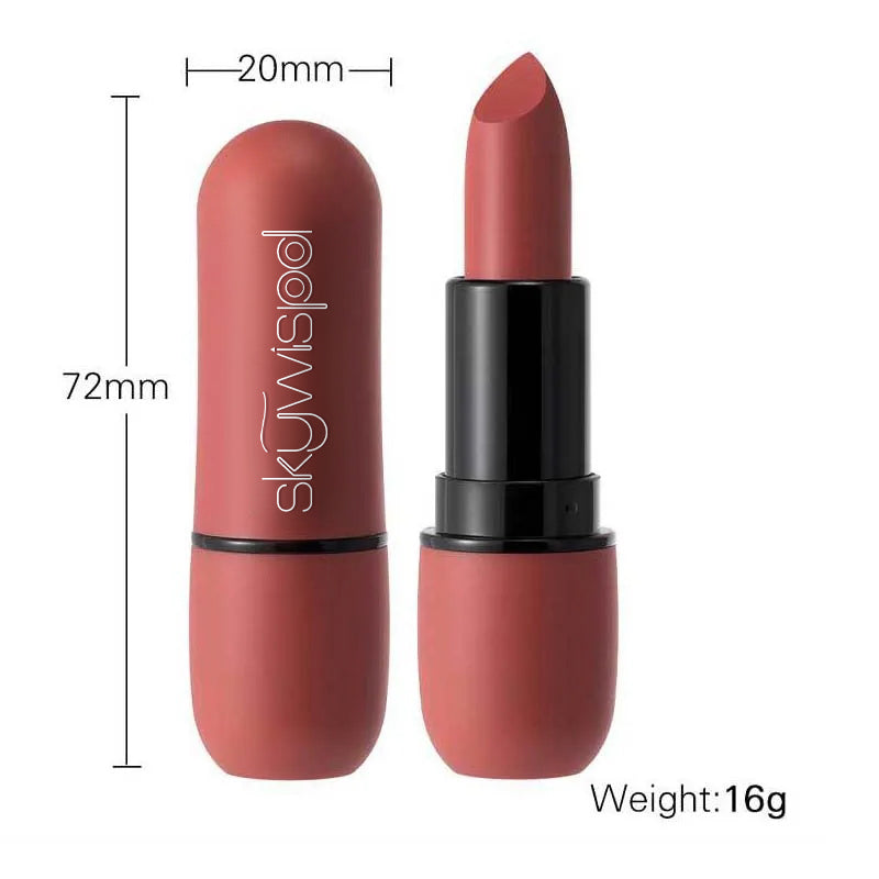 6-Color Matte Lipstick: Velvet Lip Color