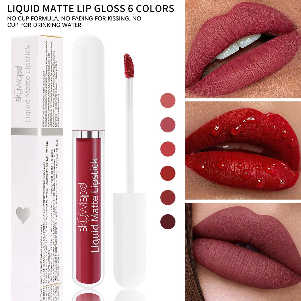 Matte liquid Waterproof sexy velvet lip glaze Long lasting moisturizing lipstick