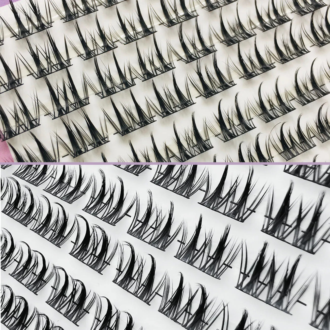 Double Wheat Large Capacity Individual Cluster Natural Look False lashes Wide Stems Novice friendly