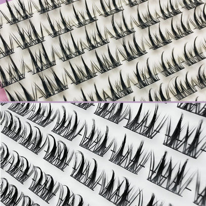 Double Wheat Large Capacity Individual Cluster Natural Look False lashes Wide Stems Novice friendly
