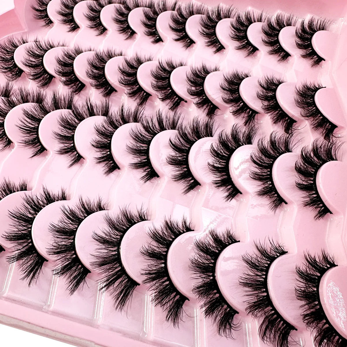 20pairs 5D Fluffy Eyelashes D Curl Lashes Thick Cat Eye Lashes Soft Wispy