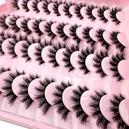 20pairs 5D Fluffy Eyelashes D Curl Lashes Thick Cat Eye Lashes Soft Wispy