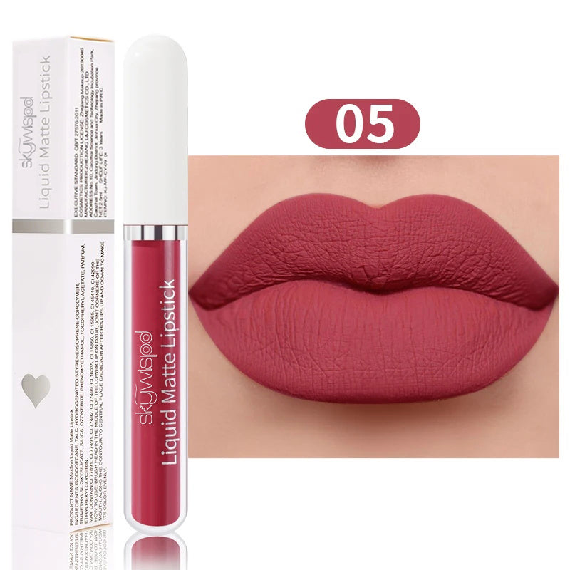 Matte liquid Waterproof sexy velvet lip glaze Long lasting moisturizing lipstick