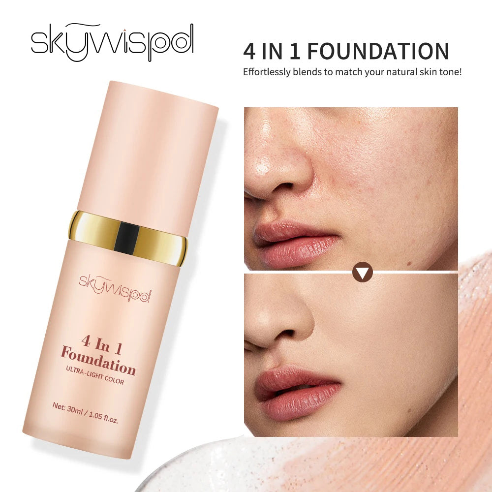 ﻿ 4 In 1 Foundation Long-wearing Moisturizing Waterproof Concealer Even Skin Tone