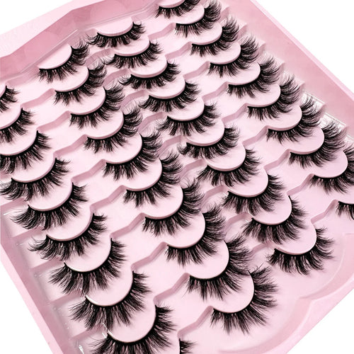 20pairs 5D Fluffy Eyelashes D Curl Lashes Thick Cat Eye Lashes Soft Wispy