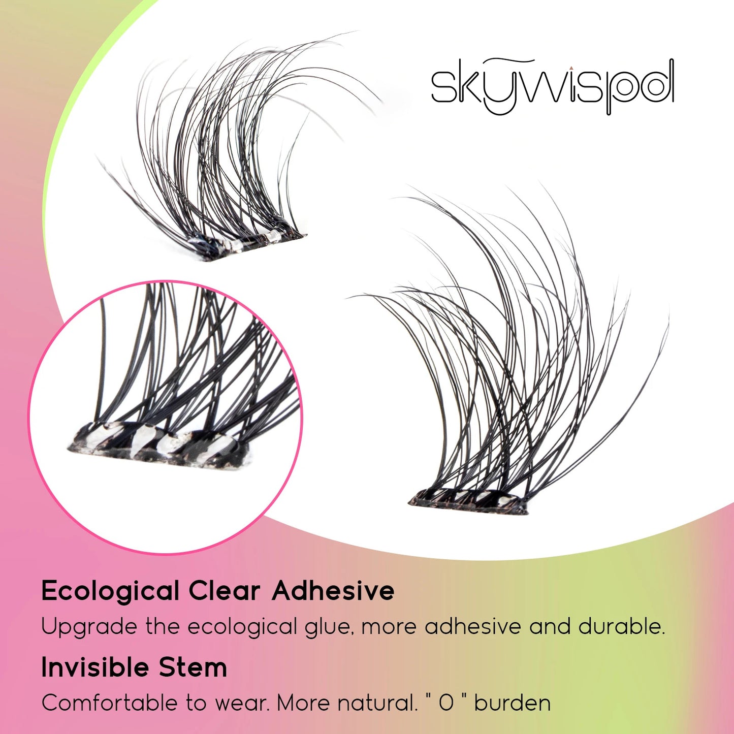 Glue-Free DIY Individual Eyelash Extension Natural Soft Lashes No Glue Needed Segmented Lash