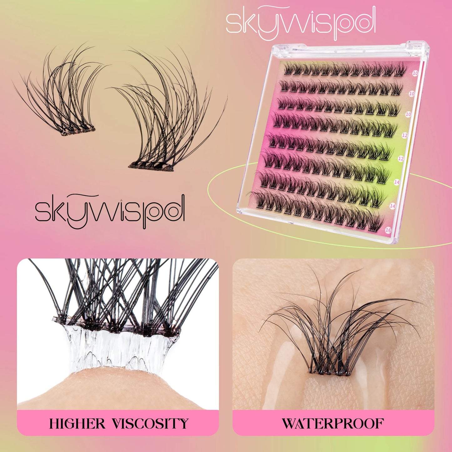 Glue-Free DIY Individual Eyelash Extension Natural Soft Lashes No Glue Needed Segmented Lash