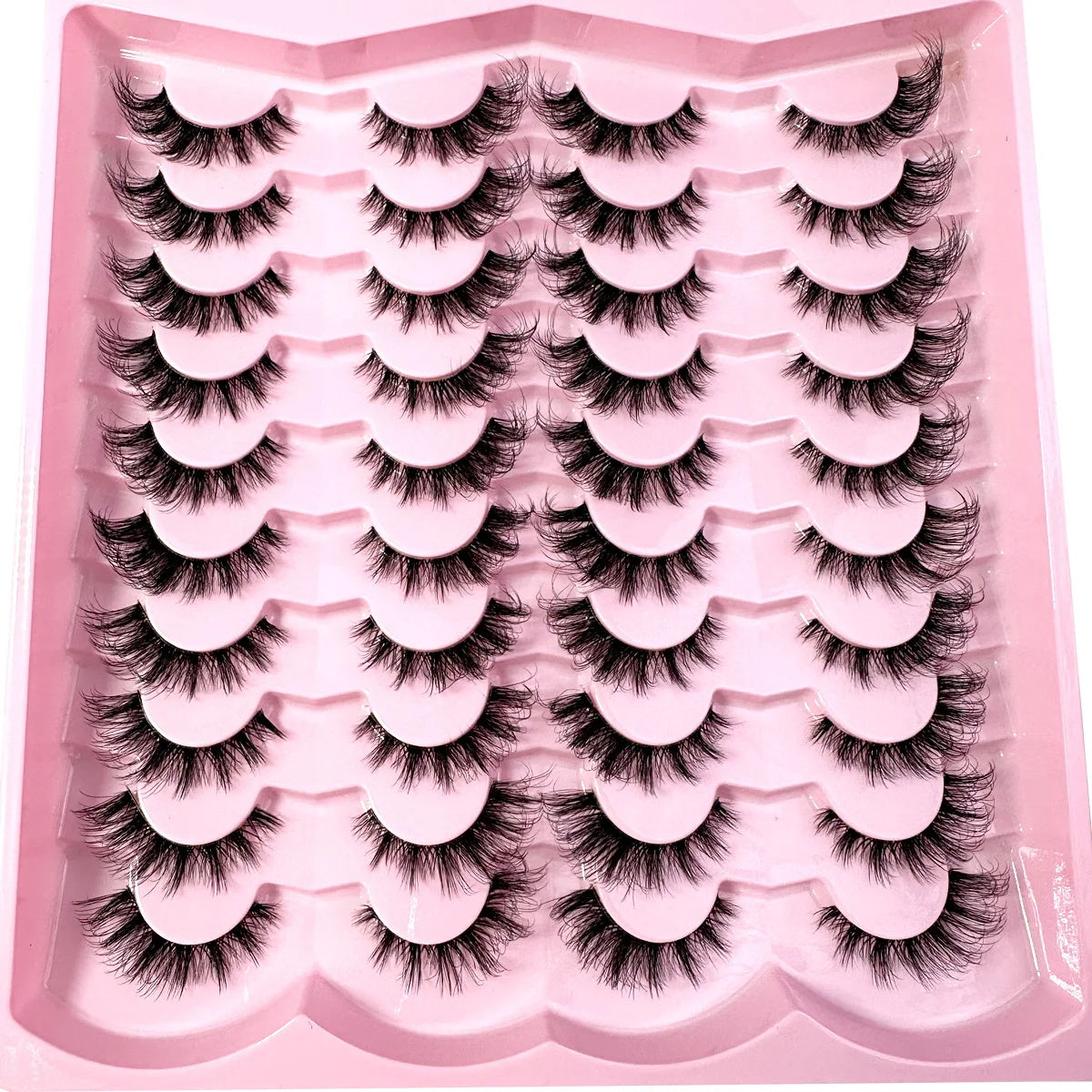 20pairs 5D Fluffy Eyelashes D Curl Lashes Thick Cat Eye Lashes Soft Wispy