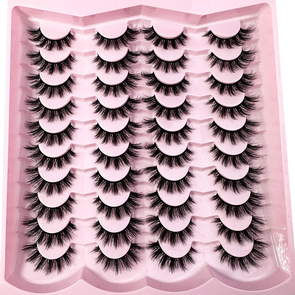 20pairs 5D Fluffy Eyelashes D Curl Lashes Thick Cat Eye Lashes Soft Wispy