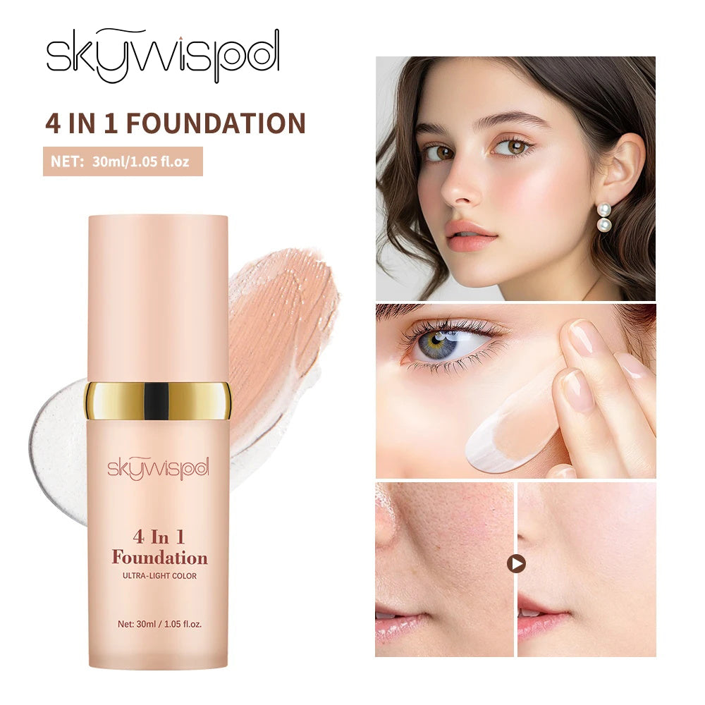 ﻿ 4 In 1 Foundation Long-wearing Moisturizing Waterproof Concealer Even Skin Tone