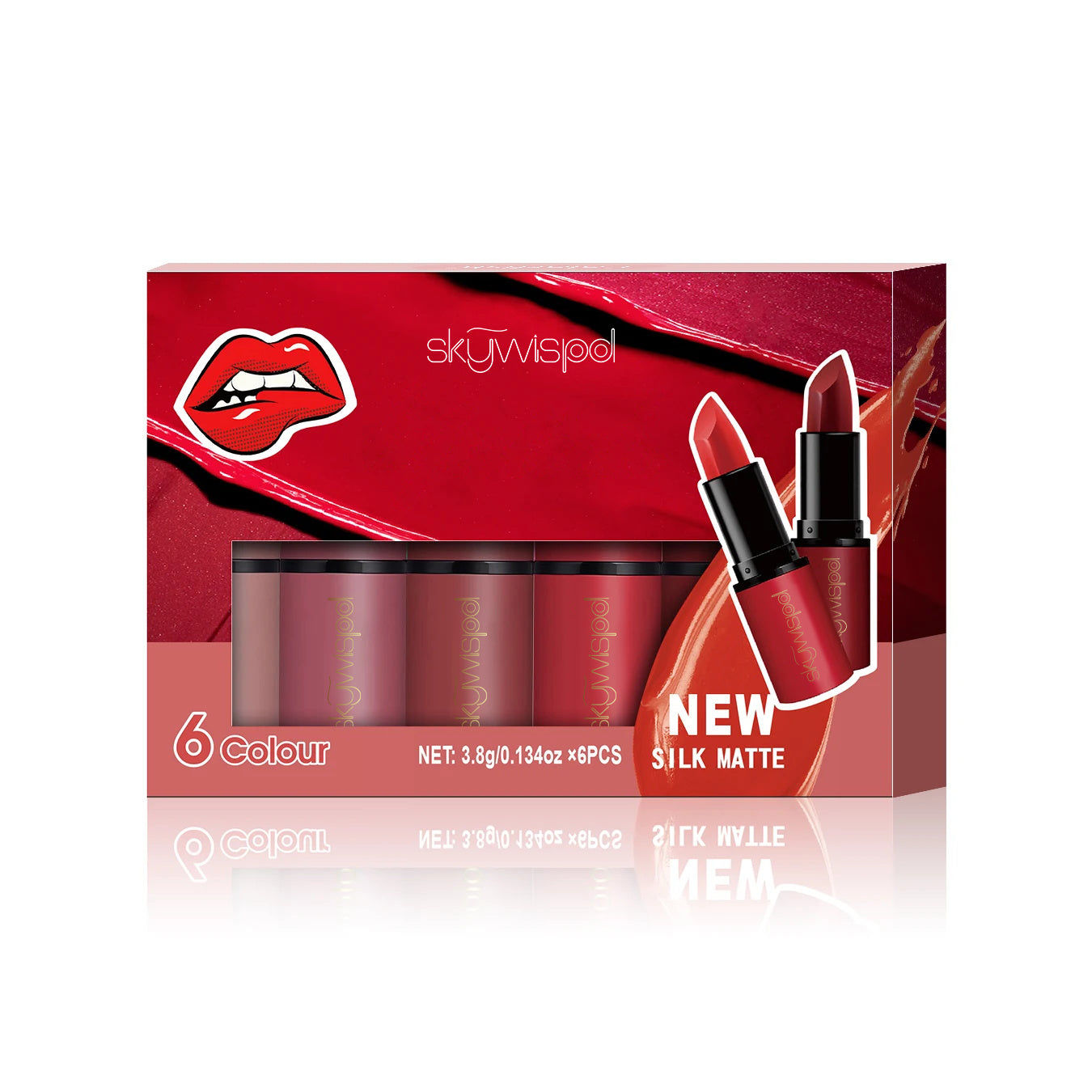 6PCS lipstick set Aterproof long-lasting non-stick cup nude lip