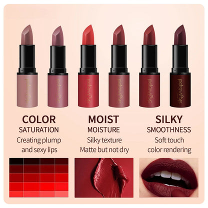 6PCS lipstick set Aterproof long-lasting non-stick cup nude lip