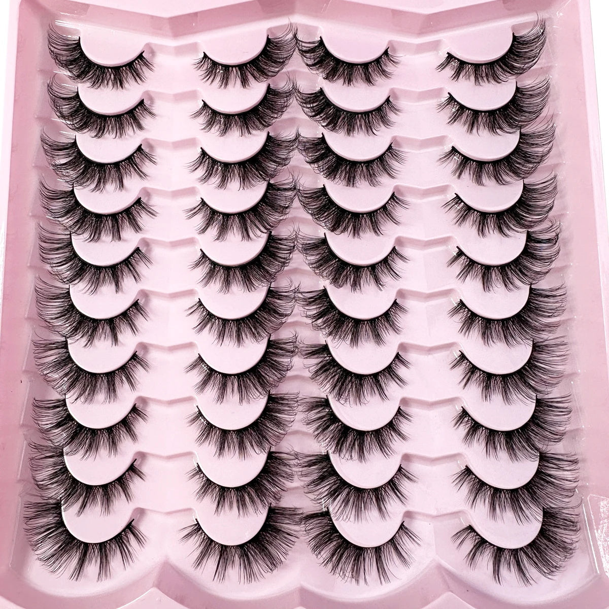 20pairs 5D Fluffy Eyelashes D Curl Lashes Thick Cat Eye Lashes Soft Wispy