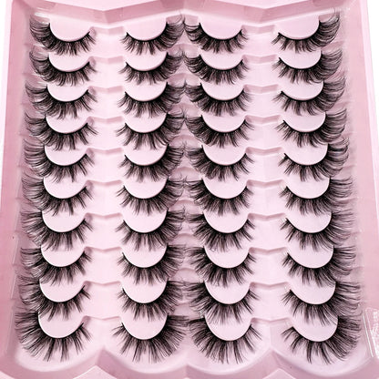 20pairs 5D Fluffy Eyelashes D Curl Lashes Thick Cat Eye Lashes Soft Wispy