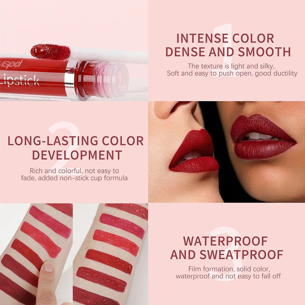 Matte liquid Waterproof sexy velvet lip glaze Long lasting moisturizing lipstick
