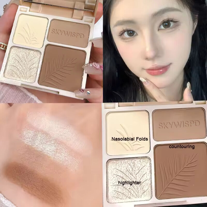 4 matte highlight contour palettes, 1 facial shadow contour powder makeup