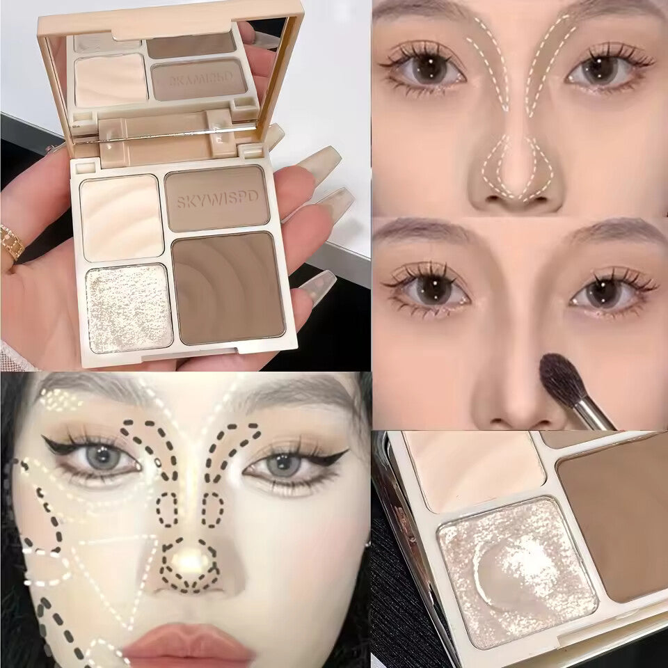 4 matte highlight contour palettes, 1 facial shadow contour powder makeup