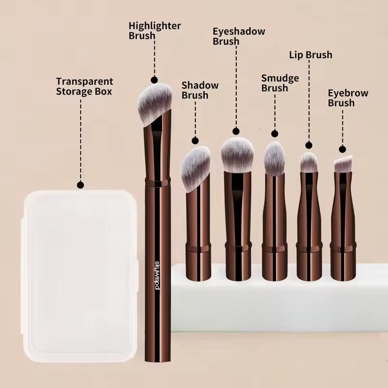 Dual-ended makeup brush set, eyeshadow brush, facial cosmetic tools, with box
