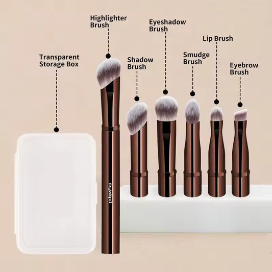 Dual-ended makeup brush set, eyeshadow brush, facial cosmetic tools, with box